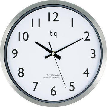 TIQ - Klok - Rond - Kunststof/Aluminium - 30 cm - Wit, Verzenden, Nieuw
