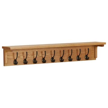 vidaXL Kapstok 90x16x16 cm massief eikenhout, Verzenden, Nieuw