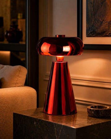 Lamp - XL Design Tafellamp - Metaal - Sculpturaal hoogglans