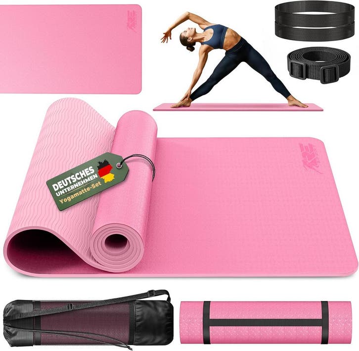 Yogamat - Fitness mat - Sportmat - Yoga mat extra dik - 183x, Sport en Fitness, Yoga en Pilates, Zo goed als nieuw, Verzenden