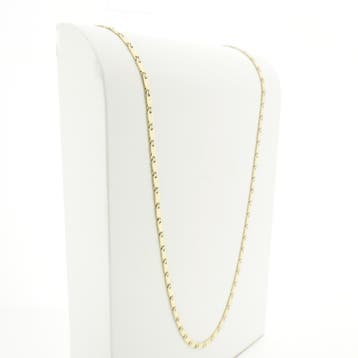 Gouden gesloten Figaro schakelketting, Sieraden, Tassen en Uiterlijk, Kettingen, Ophalen of Verzenden, Gebruikt, Goud, Goud