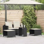 vidaXL 5-delige Tuinbankstel met kussens stapelbaar poly, Verzenden, Nieuw