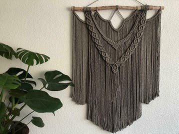 Macramé Wandkleed XL Begonvil , muur hanger, macrame touw,, Verzenden, Nieuw