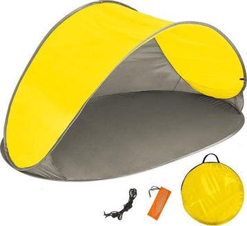 2dekans | Pop up strandtent beach shelter groen-grijs 401682, Ophalen of Verzenden, Zo goed als nieuw