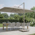 Challenger T1 premium parasol 400x300 cm teak champagne met, Tuin en Terras, Parasols, Ophalen of Verzenden, Nieuw