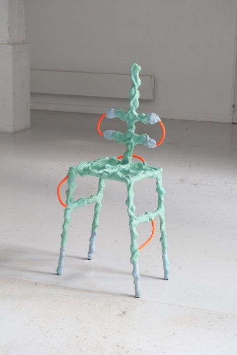 Vincent Decat - Stoel - Staal, Gips, Textiel, Antiek en Kunst, Kunst | Designobjecten