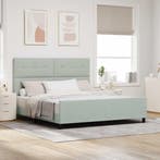 vidaXL Boxspringbed met hoofdeinde Lichtgrijs 180 x 200 cm, Huis en Inrichting, Slaapkamer | Bedden, Verzenden, Nieuw, Stof