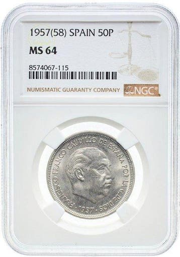 Spanje. Francisco Franco. 50 Pesetas 1957 - NGC MS64 (*58)