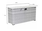 Kussenbox klein 126x47xH71 cm wit grijs, Ophalen of Verzenden, Nieuw, Wicker
