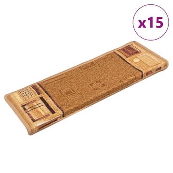vidaXL Trapmatten zelfklevend 15 st 65x21x4 cm beige, Verzenden, Nieuw