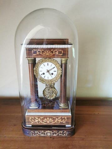 Portico klok - Antiek Messing, Hout, Brons, Glas - 1800-1850, Antiek en Kunst