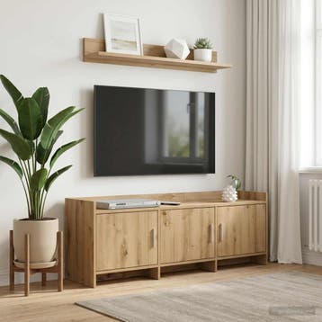 vidaXL TV-kast 130 x 33 x 47 cm Artisanaal eiken Bewerkt, Minder dan 50 cm, Verzenden, Nieuw, Minder dan 100 cm