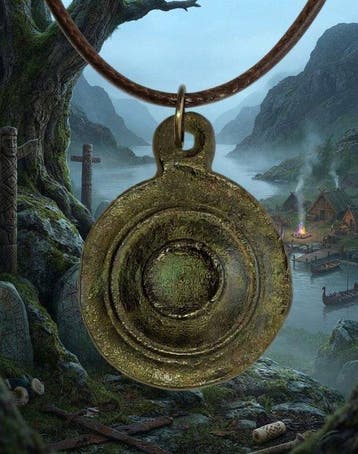 Viking periode Brons Schildvormige amulet—Schild van het