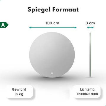 2dekans | Mirlux Badkamerspiegel met LED Verlichting &, Ophalen of Verzenden, Zo goed als nieuw