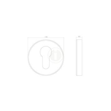Intersteel cilinderrozetten verdekt ø53x9mm - RVS/mat zwart, Verzenden, Nieuw