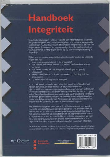 Handboek integriteit 9789023241737 F. van der Wouw, Verzenden, Gelezen, F. van der Wouw