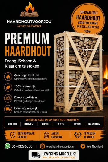 Premium haardhout levering mogelijk direct stookklaar!, Minder dan 3 m³, Eikenhout, Blokken