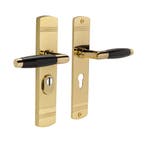 Retro buitendeurbeslag klink/klink PC55 in messing gelakt..., Ophalen of Verzenden, Nieuw, Koper of Messing, Klink of Kruk