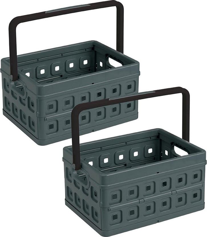 Sunware Square Vouwkrat Antraciet 24 liter 43.5x31xH21.3cm, Doe-het-zelf en Verbouw, Kratten en Dozen, Ophalen of Verzenden