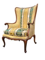 Fauteuil - Hout, Walnoot, Textiel, Antiek en Kunst