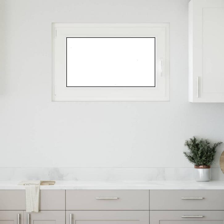 vidaXL Kelderraam RISOR 90 x 70 cm PVC en glas Wit, Doe-het-zelf en Verbouw, Glas en Ramen, Nieuw, Verzenden