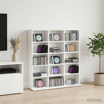 vidaXL CD Kast Wit 96 x 23,5 x 97,5 cm Bewerkt hout, Huis en Inrichting, Verzenden, Nieuw