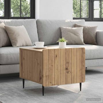 vidaXL Salontafel Artisanaal eiken 49 x 50 x 42 cm Bewerkt, Verzenden, Nieuw, Overige houtsoorten, 50 tot 100 cm
