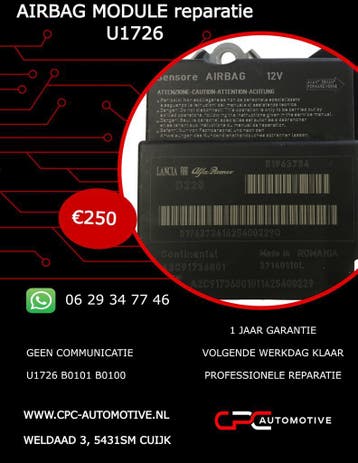 Airbag module reparatie Fiat 500 Fiat Punto Ford Ka U1726, Auto-onderdelen, Ophalen of Verzenden, Nieuw, Fiat