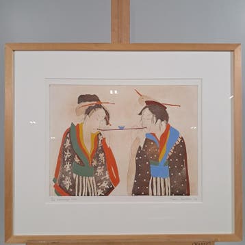 Ets, Maria Karthous, Kommetje thee 1/40, Antiek en Kunst, Kunst | Etsen en Gravures