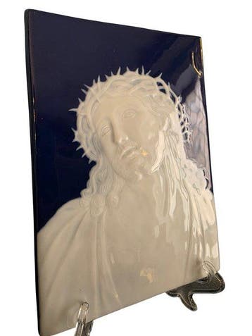 Devotionele plaquette - Christus met doornenkroon - 12,5 x