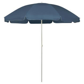 vidaXL Strandparasol 240 cm blauw, Verzenden, Nieuw, 2 tot 3 meter, Strandparasol