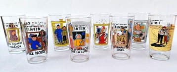 Hergé - Tintin - 8x verres à moutarde Amora (1994), Nieuw