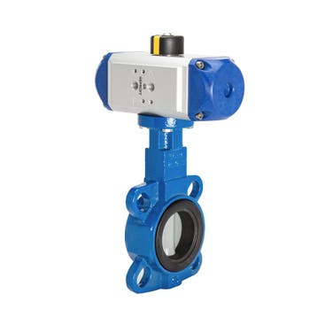 DN150 (6 inch) Wafer Pneumatische Vlinderklep GGG40-RVS-EPDM, Verzenden, Nieuw