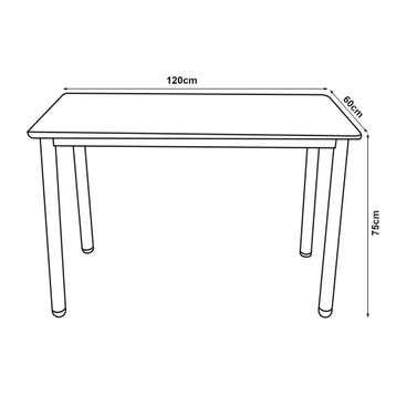 [en.casa] Eettafel Tammela 120x60x75 cm marmer wit, Huis en Inrichting, Tafels | Eettafels, Verzenden, Nieuw