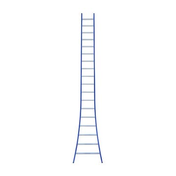 Eurostairs Ladder enkel uitgebogen 1x18 sporten BLAUW, Doe-het-zelf en Verbouw, Ladders en Trappen, Verzenden, Nieuw, Ladder