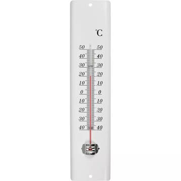 Benson Witte metalen thermometer - 30 cm - Celsius & Fahr..., Ophalen of Verzenden, Nieuw
