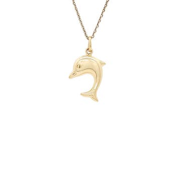 Gouden hanger dolfijn 18 karaat, Verzenden, Zo goed als nieuw, Goud