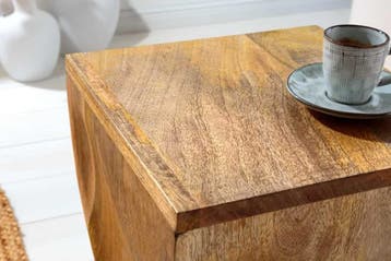 Massieve kruk TWIST 45cm natuurlijke mangohouten, Huis en Inrichting, Tafels | Sidetables, Ophalen of Verzenden, Nieuw