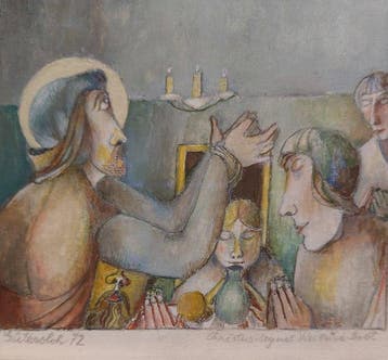 Albert Paris Gütersloh - Christus segnet Wein und Brot, Antiek en Kunst