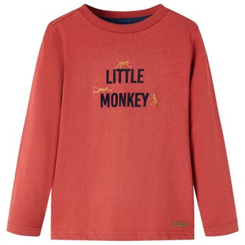 vidaXL Kindershirt met lange mouwen 128 roodbruin, Verzenden, Nieuw