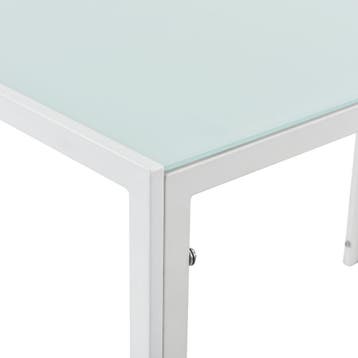 Eetkamerset eethoek Porvoo 5-delig glas tafel en stoelen wit, Verzenden, Nieuw