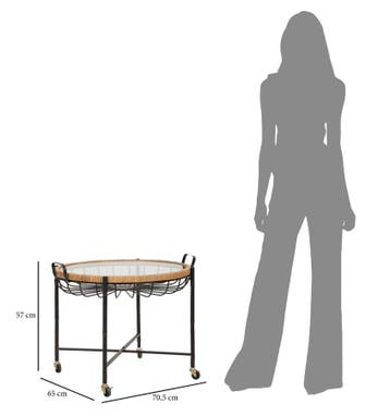 SALONTAFEL CEBU MET GLAS EN PUTTEN CM 70,5X65X57, Ophalen of Verzenden, Nieuw