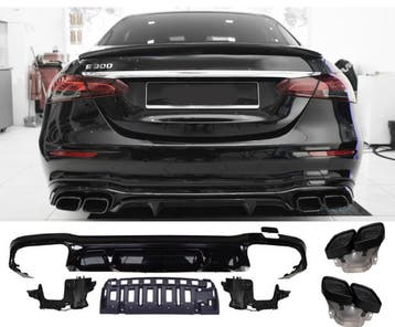 Diffuser + Uitlaatstukken (zwart) geschikt voor Mercedes