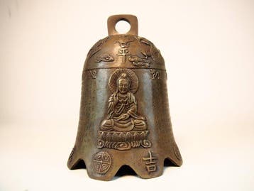 Altaarschel - Brons, Zeer decoratieve Japanse boeddhistische