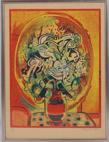 Françoise Gilot (1921-2023) - The red bouquet