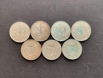 België. Baudouin I. 50 Francs België – 7 × 50 frank 1958 en