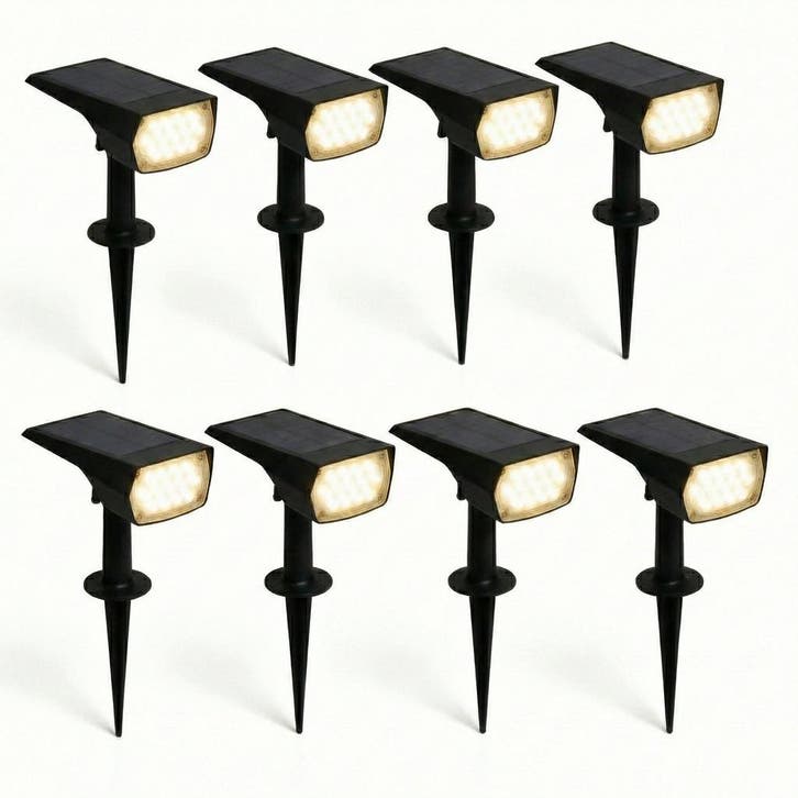 8-Stuks, Tuin en Terras, Buitenverlichting, 50 tot 250 watt, Nieuw, Kunststof, Spots, Ophalen of Verzenden