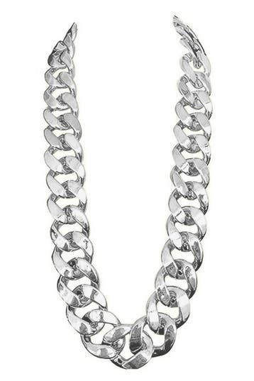 Dikke Lange Zilveren Ketting 35mm Kunststof Schakelketting Z, Kunststof, Verstelbaar, Nieuw, Ophalen of Verzenden