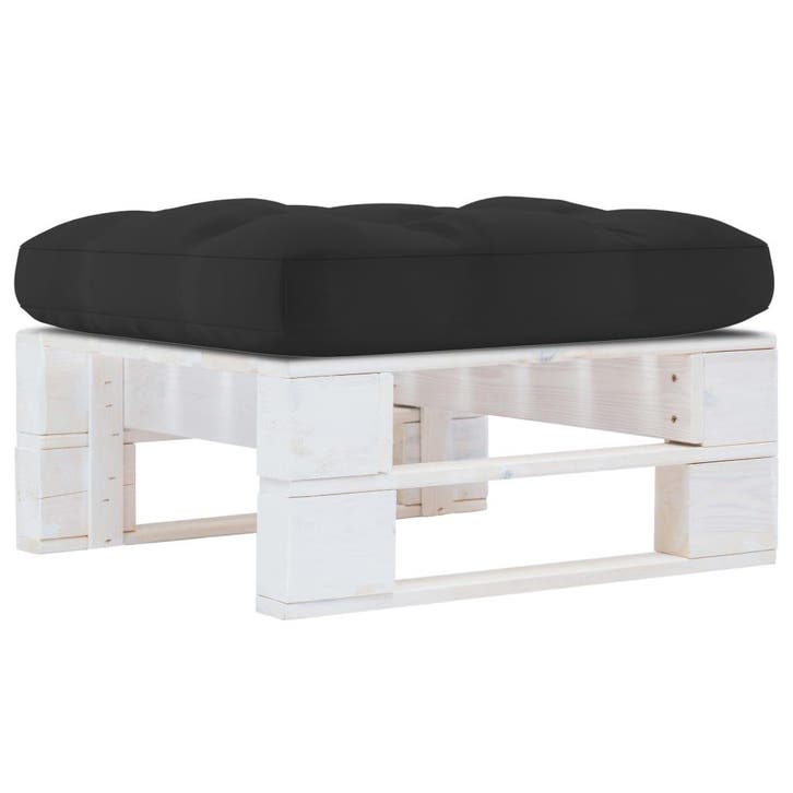 vidaXL Tuinhocker pallet geïmpregneerd grenenhout wit, Tuin en Terras, Tuinsets en Loungesets, Nieuw, Verzenden