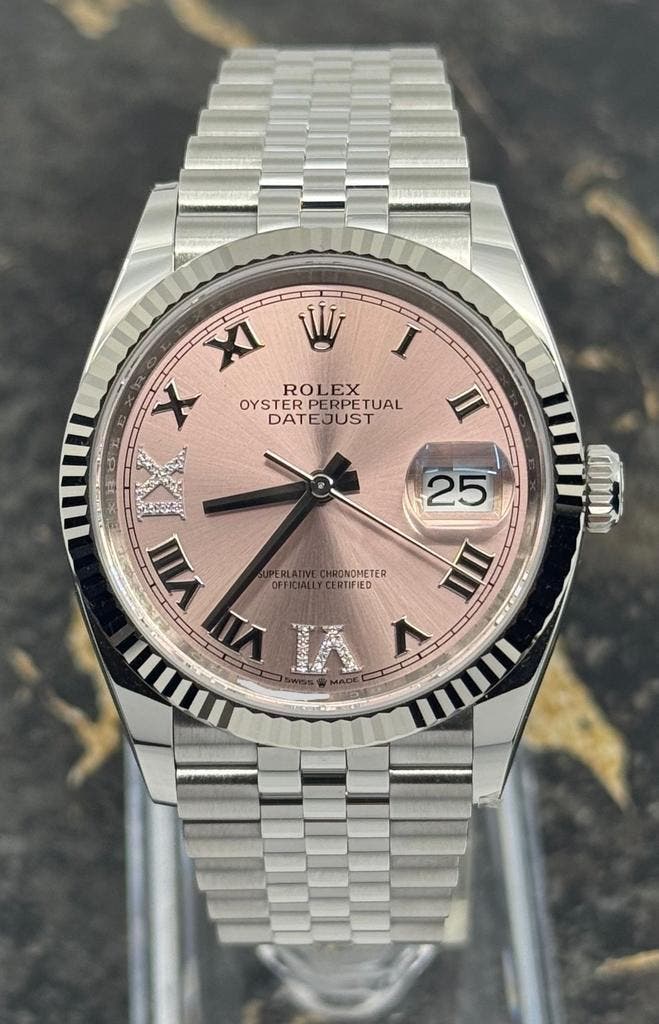 Rolex Datejust 36 - Pink IV Diamond Dial - Jubilee - 126234, Sieraden, Tassen en Uiterlijk, Horloges | Dames, Staal, Nieuw, Staal